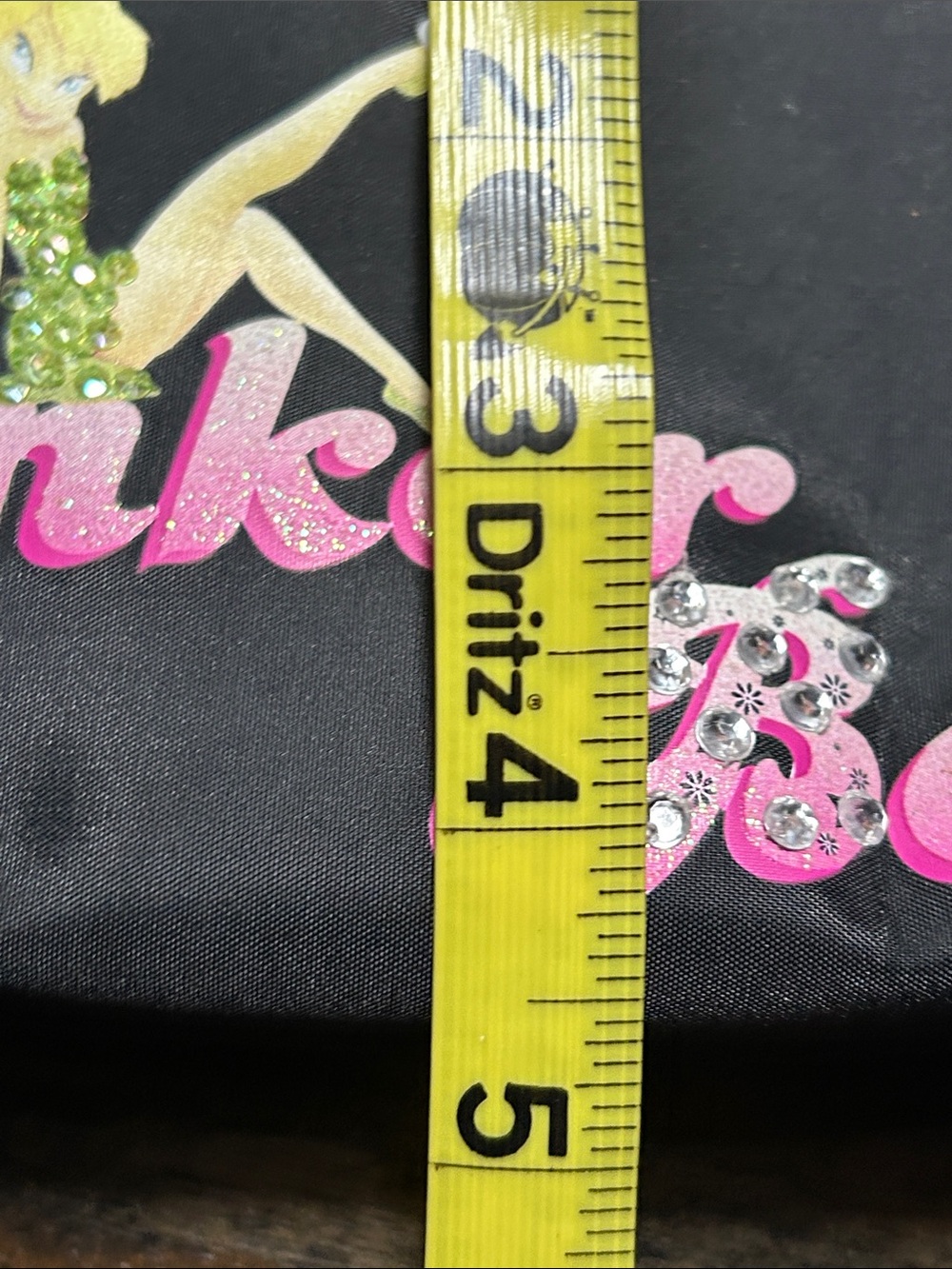 Disney - Tinker Bell Black Satin Shoulder Bag with Pink Logo - Picture 9 of 9